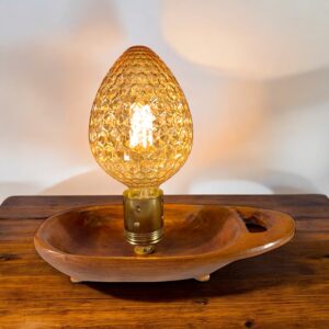 Lámpara de sobremesa madera brocante Hecha a mano en Barcelona